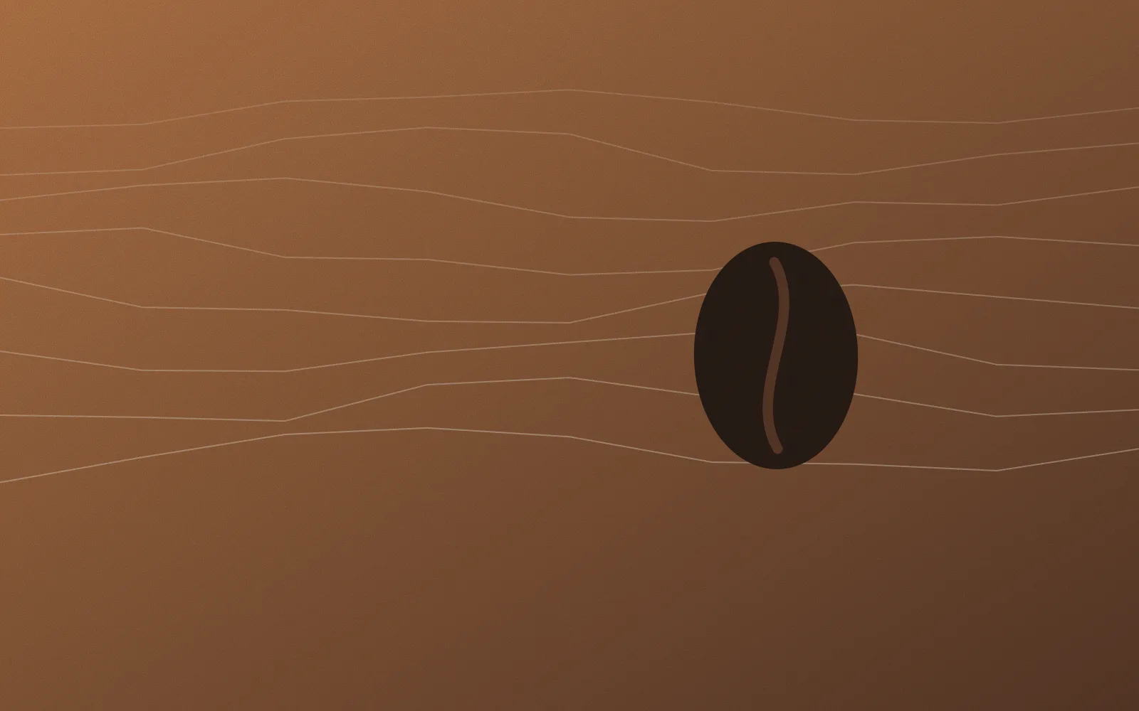Illustration d’un grain de café sur un fond caramel